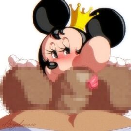 2d 2d_(artwork) 2d_animation :>= angelauxes animated anthro balls balls_fondling blowjob censored cheek_bulge crown disney drinking_urine fellatio furry gloves huge_balls huge_cock male minnie_mouse mouse mouse_ears oral peeing peeing_in_mouth penis pubic_hair public_domain queen watersports