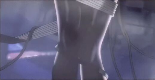 1990s 1997 1girls 90s animated asian asian_female big_breasts bondage bound breasts breathing busty child_bearing_hips closed_eyes drawn eyeliner eyeshadow female fuchikoma full_lips ghost_in_the_shell hourglass_figure kusanagi_motoko large_breasts lipstick makeup masamune_shirow mascara official_art paag playstation playstation_1 production_ig purple_hair shirou_masamune tagme thick thick_thighs thighhighs thighs visor_(eyewear) voluptuous wire wires wrapped wrapped_up