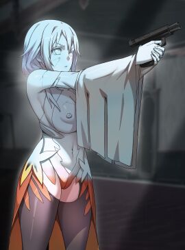 breasts death defeat defeated defeated_heroine female female_death female_only frozen gore guilty_crown guro imminent_death large_breasts nipples petrification rbqinori yuzuriha_inori