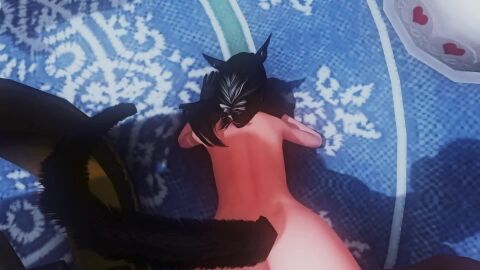 1boy 3d animated black_hair breasts cat_ears cat_tail catgirl defeated female final_fantasy_xiv gpose_(ffxiv) male miqo'te pov pussy rapist_pov sex small_breasts sound tagme vaginal_penetration vaginal_sex video video_game_franchise
