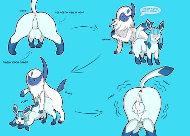 absol absurd_res anal anal_sex anus ass ass_up backsack balls ballsack blush bodily_fluids butt_shot butt_slap chastity_cage chastity_cage_only chastity_device chastity_device_only cum cum_in_ass cum_inside duo eeveelution feral from_behind_position gaping gaping_anus generation_3_pokemon generation_4_pokemon genital_fluids genitals glaceon hi_res leaking_cum limited_palette male male/male nintendo nude onesaucydragon penetration pokemon pokemon_(species) raised_tail rear_view sex shaking_legs slap spanking spread_legs spreading tail