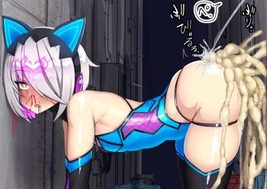 1boy 1girls after_sex ass ass_up bangs bare_legs bare_shoulders bare_thighs big_belly big_penis bloody_nose blush blush_lines breasts broken_rape_victim cat_ear_headphones cat_ears dark-skinned_male dark_skin degradation disgusting_cum dominant dominant_male domination empty_eyes excessive_cum fat_ass fat_male female female_focus flat_chest gloves grabbing_head grey_hair gushing hair_over_one_eye hairband hand_on_head interracial leaking leaking_cum leaking_pussy leotard light-skinned_female light_skin long_gloves male male/female medium_breasts messy messy_makeup mind_break mind_control ninopal on_all_fours on_hands_and_knees on_knees page_4 peeing penis post-orgasm pubes pubic_hair pussy questionable_consent raped_female round_ass short_hair shoulder_length_gloves skin_tight skin_tight_outfit skin_tight_suit skinsuit small_breasts thick_penis thigh_band thigh_highs thigh_strap thighhighs thighs ugly_bastard veiny_penis white_hair