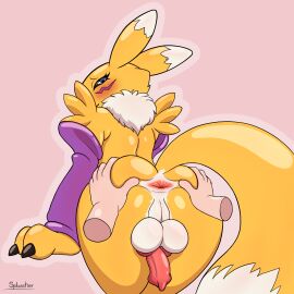 1:1 2024 animal_genitalia animal_penis armwear armwear_only aroused ass ass_grab balls bandai_namco bedroom_eyes big_balls big_penis black_sclera blue_eyes blush butt_grab canine_genitalia canine_penis clothing colored dark_sclera digimon digimon_(species) digital_drawing_(artwork) digital_media_(artwork) dipstick_ears dipstick_tail disembodied_hand duo elbow_gloves eyelashes facial_markings femboy fox_tail fur fur_markings gay genitals hand_on_ass hand_on_butt handwear handwear_only happy hi_res highres knot leaning_forward long_ears looking_at_viewer looking_back male male/male male_on_femboy male_renamon markings mostly_nude mostly_nude_anthro mostly_nude_male mouth_closed multicolored_body multicolored_fur multiple_versions narrowed_eyes neck_tuft penis penis_backwards penis_tuck perineum pink_background presenting presenting_anus presenting_balls presenting_hindquarters presenting_penis presenting_perineum rear_view renamon seductive shaded signature simple_background smile solo_focus splussher spread_anus spreading standing tail tuft two-tone_body two-tone_fur white_body white_fur yaoi yellow_body yellow_fur