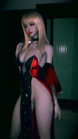 1girls 3d 4k bedroom big_breasts blonde_hair blue_eyes breasts choker chromatic_aberration crashbanditkut cute cute_face dress dress_only eyebrow_piercing eyebrows female female_focus hair hi_res high_resolution highres house light-skinned_female light_skin lips lipstick long_hair long_nails looking_away nose_piercing original original_character piercing pussy pussy_lips red_lipstick septum_piercing solo virt-a-mate virtamate