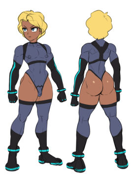 1boy ass blonde_hair bulge bulge_through_clothing cleo_toris_(rampage0118) femboy leotard male male_only nipples nipples_visible_through_clothing original original_character rampage0118 skin_tight solo translucent_clothing twink