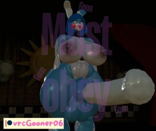 3d ahe_gao anthro big_breasts breasts five_nights_at_freddy's fnaf futa_only futanari gooning huge_cock hypnotizing_viewer intersex penis solo toy_bonnie_(fnaf) vrcgooner06 vrchat