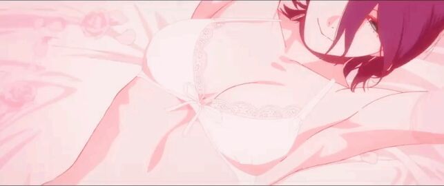 2girls animated chainsaw_man female female_focus female_only lingerie makima_(chainsaw_man) mappa no_sex pink_lingerie purple_hair red_hair reze_(chainsaw_man) screencap