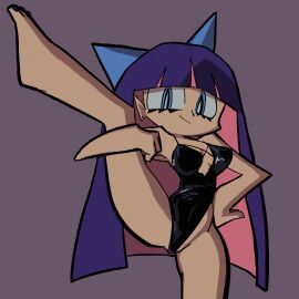 barefoot galvadrive latex_clothing leg_grab leg_up panty_&_stocking_with_garterbelt simple_background stocking_anarchy