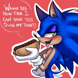chili_dog food food_fetish food_play hippiecockatoo insinuation male no_sex saliva sfw solo solo_focus solo_male sonic_(series) sonic_the_hedgehog sonic_the_hedgehog_(series) suggestive suggestive_food suggestive_look tailwag text text_bubble tongue tongue_out