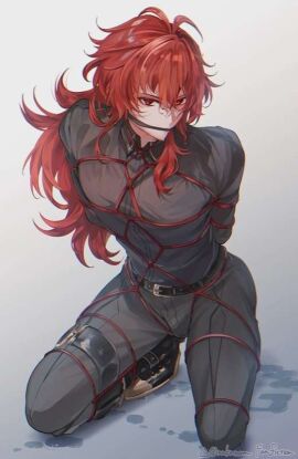 diluc_(genshin_impact) genshin_impact male male_only red red_eyes red_hair