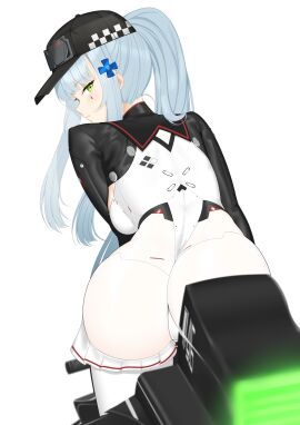 back_view big_ass big_breasts big_butt big_thighs big_titties blue_hair breasts curvaceous curvaceous_female curvaceous_figure curvy curvy_figure curvy_hips female female_focus female_only girls'_frontline girls'_frontline_2:_exilium hk416_(girls'_frontline) klukai_(girls'_frontline_2) long_hair necropoi