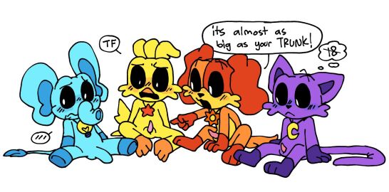 2024 2d 2d_(artwork) 2d_artwork 4boys animal_genitalia anthro anthro_on_anthro anthro_only blush bubba_bubbaphant canine cat cat_boy cat_ears cat_tail catboy catnap catnap_(poppy_playtime) chicken critters_(poppy_playtime) cyan_body cyan_fur cyan_skin dog dog_ears dog_tail dogday dogday_(poppy_playtime) doggy domestic_cat domestic_dog elephant embarrassed feline furry furry_only gallus gallus_(genus) kickinchicken kickinchicken_(poppy_playtime) lightbulb male mob_entertainment moon moon_necklace necklace no_humans no_sex open_mouth orange_fur orange_skin pachi_rizuu penis pointing poppy_playtime poppy_playtime_(chapter_3) purple_fur purple_skin sex showing_off sitting smiling_critters star star_necklace sun sun_necklace suprised suprised_look text text_bubble trunk trunk_(anatomy) white_background yellow_body yellow_fur yellow_skin