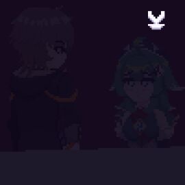 1boy 1girls ahe_gao animal_ears animated big_breasts big_penis blush boob_drop breasts caelus_(honkai:_star_rail) cum cum_in_pussy cum_inside cute female green_eyes green_hair honkai:_star_rail honkai_(series) huohuo_(honkai:_star_rail) lifting male nipples nude penetration penis pixel_animation pixel_art pixel_vait pussy socks undressing vaginal_penetration