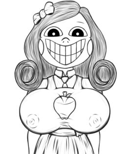 1girls 2024 2d 2d_(artwork) 2d_artwork areolae_visible_through_clothing bow breasts clothed clothed_female doll doll_joints female female_only grassroots hairbow miss_delight mob_entertainment nipples_visible_through_clothing poppy_playtime poppy_playtime_(chapter_3) short_hair smile solo solo_female upper_body