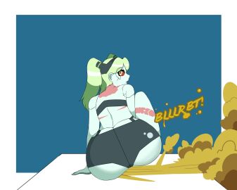 big_ass cyberpunk:_edgerunners fart fart_cloud fart_fetish farting fat_ass female looking_back mrtomato8224 rebecca_(edgerunners)