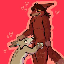 2025 anthro arm_hair armpit_hair blush bodily_fluids body_hair brown_eyes brown_hair canid canine canis chemicalcreature chest_hair claws colored cum cum_drool cuntboy digital_drawing_(artwork) digital_media_(artwork) domestic_dog dominant dominant_male duo duo_focus ears_down eye_contact eyelashes fellatio fur genital_fluids genitals group hair half-closed_eyes hand_on_head hand_on_leg hand_on_thigh happy_trail heart_symbol intersex long_hair looking_at_another looking_at_partner male male/male mammal mastectomy_scar narrowed_eyes nipples open_mouth oral pecs penile penis pink_background pivoted_ears plantigrade pubes red_background red_body red_fur scar sex shaded signature simple_background slightly_chubby smile standing submissive tan_body tan_fur trans_(lore) trans_man_(lore) watermark yellow_eyes