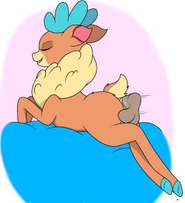 2024 anal anal_sex anix_space antlers anus ass blue_antlers blue_hooves closed_eyes deer digital_drawing_(artwork) digital_media_(artwork) disembodied_penis female female_focus female_penetrated feral feral_penetrated flat_colors fluffy fur genitals grin half-closed_eyes hi_res hooves horn lying male male/female male_penetrating male_penetrating_female mammal multicolored_body multicolored_fur narrowed_eyes new_world_deer on_front orange_body orange_fur penetration penile penile_penetration penis penis_in_ass reindeer scut_tail sex short_tail simple_background smile solo_focus tail them's_fightin'_herds two-tone_body two-tone_fur velvet_reindeer_(tfh) yellow_body yellow_fur