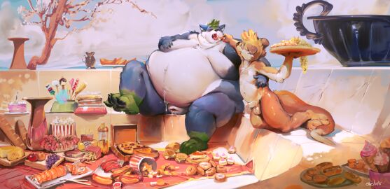 after_orgasm animal_genitalia anthro ass balls belly bhm big_ass big_belly big_breasts black_pawpads blonde_hair blue_body blue_fur blue_sky bodily_fluids breasts canid chubby chubby_anthro chubby_male cloud cum cum_on_belly cum_on_body cum_on_own_penis cum_on_penis cum_on_self curvy duo fat fat_ass fat_belly fat_butt fat_male fat_thighs feeding food fur genital_fluids genitals green_hair green_markings hair hi_res huge_ass huge_belly huge_breasts huge_thighs large_ass large_belly large_breasts large_thighs leg_markings male male_with_breasts mammal markings moobs morbidly_obese morbidly_obese_anthro morbidly_obese_male mustelid obese obese_anthro obese_male open_mouth open_smile orange_body orange_fur oselotti otter overweight overweight_anthro overweight_male pawpads penis red_tongue sheath short_hair sitting sky smile socks_(marking) ssbhm thick_arms thick_thighs tongue tongue_out ussbhm white_balls white_body white_fur white_penis white_sheath