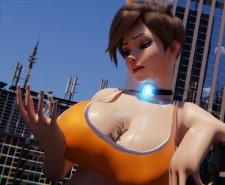 1girls 3boys 3d big_breasts breasts cleavage female giantess jimmy144 male overwatch overwatch_2 scrag_tracer short_hair tagme taller_female tracer