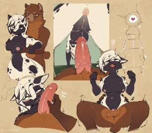 5_fingers all_fours anthro anthro_on_anthro anthro_penetrated anthro_penetrating anthro_penetrating_anthro anthro_pov anus ass balls balls_deep bear berrypunchz big_penis black_body black_fur black_nose blue_eyes blush bodily_fluids breast_grab breasts brown_body brown_eyes brown_fur cervical_contact drooling duo eye_roll eyebrow_through_hair eyebrows female female_anthro female_penetrated fingers first_person_view fur genital_fluids genitals hair hand_on_breast heart_eyes heart_in_uterus heart_symbol hi_res humanoid_genitalia humanoid_penis hyena hyena_girl internal internal_vaginal larger_anthro larger_male looking_pleasured looking_through looking_through_legs male male/female male_anthro male_penetrating male_penetrating_female male_pov mammal multiple_positions navel nipples nude nude_anthro nude_female nude_male on_bottom on_top open_mouth penetration penile penile_penetration penis penis_in_pussy penis_on_face plump_labia pussy pussy_juice_on_penis pussy_juice_string reverse_cowgirl_position saliva saliva_string sex size_difference smaller_anthro smaller_female smile spread_legs spreading stomach_bulge sydney_(thehatmaster) tail tail_motion tailwag teeth translucent translucent_hair uterus vaginal_fluids vaginal_penetration vein veiny_penis white_body white_fur white_hair white_inner_ear wide_hips