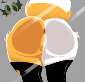 1girls animation_meme_community anus ass ass_focus ass_on_glass female furry grey_background huge_ass kit_community mika_kit pussy_ejaculation