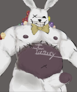 anthro belly_button bowtie bunny bunny_ears chubby chubby_male easter easter_eggs fur furry grinning icerary leaking_precum lepus_(the_mimic) looking_at_viewer male male_only monster nipples rabbit rabbit_ears roblox roblox_game simple_background slit_pupil staring_at_viewer stitch_(sewing) tagme teeth teeth_showing the_mimic x_eye yellow_bowtie