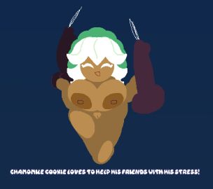 1girls 2boys barefoot chamomile_cookie closed_eyes completely_nude cookie_run cubesmolly female full_body male naked naked_female nude nude_female open_mouth open_smile penis smile