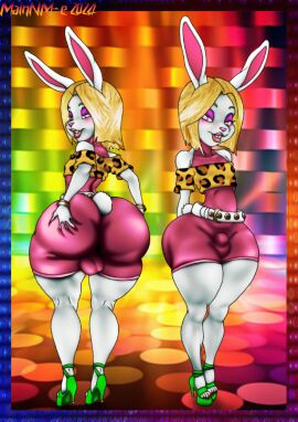 ass crossdressing femboy furry hare huge_ass huge_butt mainnm-e make-up male oc presenting rabbit sissy thick_thighs