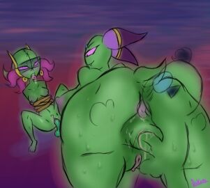 anal anal_orgasm anal_sex anus aroused ass balls beanish big_anus big_ass big_breasts big_butt big_penis bodily_fluids bondage bound brainwashing breasts cackletta clitoris cuckold cum digital_media_(artwork) dildo dominant dominant_female duxeite ears_back ejaculation eyelashes eyewear fawful feet female female/female femengumisi fluid_on_face genital_fluids genitals glasses green_body green_skin group group_sex hands-free hi_res huge_anus humanoid hypnosis licking looking_pleasured male male/female mario_and_luigi_(series) mario_bros masturbation mind_control nintendo orgasm penetration penis pivoted_ears pussy rope sex sex_toy simple_background smile spread_legs spreading submissive sweat tail threesome tongue tongue_out trio visor