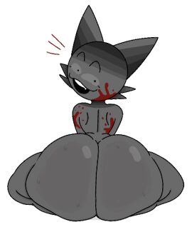 1girls :3d ass ass_focus blood_stain cat_ears circle_head evil female furry incredibox_mod sprunki sweat sweating sweaty_body theslashfive thighs_bigger_than_head thighs_bigger_than_torso wenda_(sprunki) white_skin