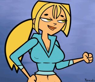 2d 2d_animation animated big_breasts blonde_hair breasts bridgette_(tdi) busty cleavage erect_nipples female female_focus female_only hourglass_figure running total_drama_island wide_hips yenvudu