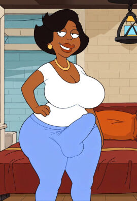 20th_century_fox 20th_century_studiosai_generated big_breasts big_thighs boner_in_pants breasts donna_tubbs ero-sennin family_guy female fox_corporation futanari fuzzy_door_productions happy_jack_productions intersex milf persons_unknown_productions smug the_cleveland_show wide_hips