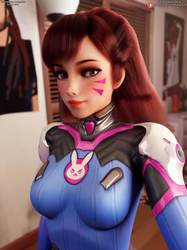 3d 3d_(artwork) cute d.va darkbahamuth female overwatch pinup sfw teenage_female teenager young