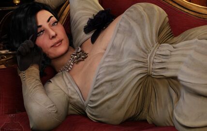 1girls 3d alcina_dimitrescu alternate_skin_color big_breasts big_lips biohazard black_gloves blender blender_(software) breasts capcom chest clothed clothing curvaceous curves curvy curvy_figure dark_hair dirty_dress draw_me_like_one_of_your_french_girls dress enormous_breasts eye_contact eyelashes female female_focus giantess gloves hag hips huge_breasts humanoid large_breasts large_female laying_down laying_on_bed legs light-skinned_female light_skin lips long_eyelashes looking_at_viewer lounge mature mature_female meme milf mini_giantess mommy mother mutant necklace older_female posing_for_the_viewer resident_evil resident_evil_8:_village rose_in_chest seductive_eyes sitting_on_side tall_female theduudeman thick titanic velvet_gloves vintage voluptuous voluptuous_female waist wide_hips