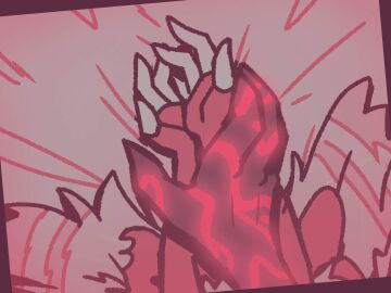 aboredsnek angel angel_girl charlie_morningstar_(hazbin_hotel) claws demon demon_girl female giant_hands hands_pinned hazbin_hotel implied_sex long_hair off_screen_character pinned_down small_hands vaggie_(hazbin_hotel)