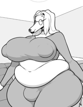 1boy anthro big_breasts breasts bulge chubby deeper_club furry glasses intersex kalnareff male male_only male_with_breasts solo