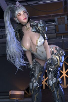 1girls alternate_version_available ass ass_focus big_ass big_breasts big_thighs breasts bunny_(the_first_descendant) bunny_(ultimate_bunny) female female_only futuristic futuristic_clothing leotard looking_at_viewer looking_back solo solo_female the_first_descendant thick thick_ass thick_thighs thighs twintails voluptuous voluptuous_female white_hair wide_hips zen_art