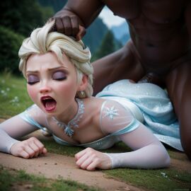 anal anal_sex bbc beautiful black_cock elsa_(frozen) frozen_(film) frozen_2 fucked fucked_from_behind ontop queen
