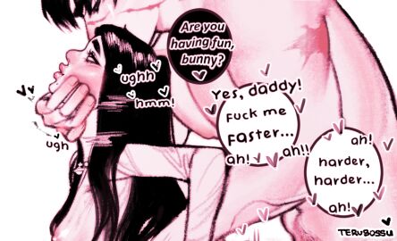 1boy1girl ambiguous_penetration big_dom_small_sub breasts breasts_out daddy daddy_kink doggy_style doggy_style_position dominant dominant_male domination female femsub fucked_from_behind fucked_into_submission fucked_senseless fucked_silly heart-shaped_pupils highres male maledom medium_breasts one_breast_out size_difference size_play submission submissive submissive_female terubossu