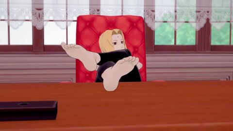 3d animated arched_foot arched_soles athletic athletic_female barefoot big_ass big_breasts black_leggings blonde_female blonde_hair bra brown_eyes caught crossed_legs dissapointed distracted feet feet_on_table feet_pov foot_fetish jewelry koikatsu leggings long_hair looking_at_viewer looking_at_you naruto naughty naughty_face necklace no_sound office office_chair panning_camera pencil_(object) phone ponytail red_chair relaxing tagme tease thick_ass thick_thighs toe_wiggle toe_wiggling tsunade tsunade_(naruto) video yoga_pants zoom_in zoomed_in