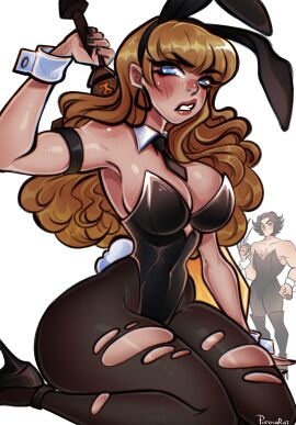 1girls big_breasts blonde_hair bunny_ears bunnysuit cleavage magik_(illyana_rasputin) magik_(marvel_rivals) marvel marvel_rivals poposhirat thick_thighs wolverine_(marvel_rivals) wolverine_(x-men)
