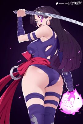 1girls 2024 2d 2d_(artwork) artist_name artist_signature ass ass_cleavage ass_focus bare_legs big_ass big_breasts big_butt black_background black_eyes black_hair blade breasts butterfly_tattoo clothed clothed_female clothing ear_piercing earrings energy esper female female_only fingerless_gloves flytrapxx gloves glowing glowing_hands hi_res katana legs legs_together leotard leotard_spandex light-skinned_female light_skin long_hair looking_at_viewer looking_back marvel marvel_comics marvel_rivals melee_weapon mutant_(marvel) nipple_bulge plump_ass plump_boobs plump_breasts plump_butt psylocke psylocke_(sai)_(vengeance) purple_clothing questionable red_ribbon ribbon round_ass round_boobs round_breasts round_butt sideboob simple_background single_glove solo solo_female straight_hair superhero superhero_costume superheroine superpowers sword tattoo tattoo_on_face thick_ass thick_butt thick_legs thick_thighs thighhighs thighs thunder_thighs tight_clothing tight_fit weapon x-men