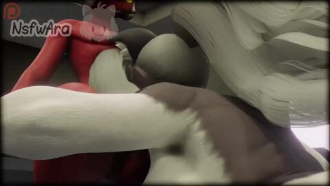 anal arathyn big_ass big_breasts cum_inside doggy_style futa_on_male futadom helluva_boss larger_female loona_(helluva_boss) moxxie_(helluva_boss) oral pegging sallie_may_(helluva_boss) size_difference smaller_male smaller_penetrated spitroast tagme video