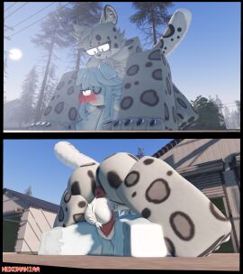 3d blue_fur canine dog_girl feline floppy_ears furry furry_only male/female nekomaniaa roblox roblox_avatar robloxian self_upload snow_leopard