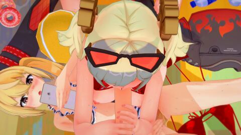 1boy 2girls 3d alternate_version_available big_breasts blonde_hair breasts breasts_out burnice_white clothed clothed/nude clothes clothes_on_floor clothes_removed erect_penis female fosuhakai glasses glasses_on_head hoyoverse laying laying_down light-skinned_female light-skinned_male light_skin looking_at_viewer luciana_de_montefio lucy_(zenless_zone_zero) lying lying_on_back male masturbation mihoyo nipples nude nude_male on_back open_clothes open_mouth open_smile oral orange_eyes penetration penis pov pussy red_eyes sex short_hair side_ponytail sitting small_breasts smartphone smile sucking sucking_penis sweat swimsuit swimwear transparent_clothing yellow_eyes yellow_hair zenless_zone_zero