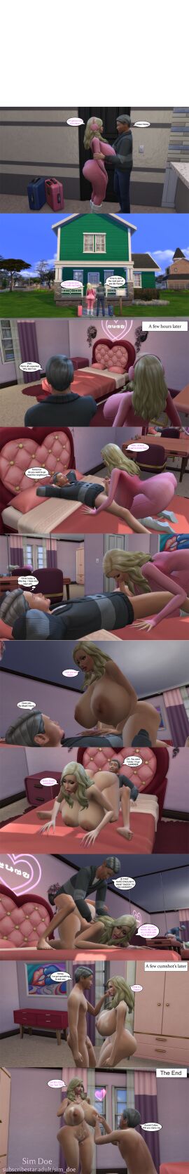 1boy 1girls 3d age_difference aronet_cullen_(sim_doe) ass before_sex big_ass big_breasts big_nipples bimbo bimbo_body blonde_hair blowjob bodysuit breasts brett_cullen_(sim_doe) caption comforting comic comic_page comic_panel comic_strip cowgirl_position cum_on_body cum_on_breasts cum_on_face cum_on_lower_body cum_on_pussy cum_on_upper_body doggy doggy_style engagement engagement_ring father_and_child father_and_child_(lore) father_and_daughter female grey_hair handjob high_heel_boots high_heels incest incest_(lore) long_nails male massive_ass massive_breasts massive_nipples naked naked_female naked_male nude nude_female nude_male old_male older_male on_one_knee original_characters penis pink_clothing proposal pussy reverse_cowgirl_position sex sim_doe speech_bubble speech_bubbles sucking_penisnude the_sims the_sims_4 younger_female