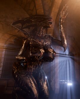 1girls alien alien_(franchise) alien_girl big_breasts breasts dead_by_daylight female female_xenomorph femomorph solo vexonair xenomorph xenomorph_queen