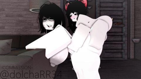 1boy 1femboy 1girls animated big_ass big_breasts dolcha femboy femboy_on_female femboydom mouse_ears roblox sex small_dom_big_sub sound straight tagme video