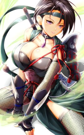 1girls athletic athletic_female black_hair breasts cleavage female fire_emblem fire_emblem:_three_houses fire_emblem_heroes goth goth_girl goth_tomboy gothic headband large_breasts ninja ninja_headband nintendo purple_eyes shamir_nevrand shamir_nevrand_(ninja) short_hair sword sword_on_back thighs tomboy yanmarson
