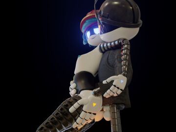 anal anal_sex blue_eyes blue_hair female glitch_productions male male/female murder_drones rebecca_(murder_drones) robot robot_girl